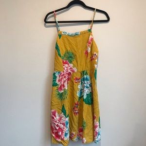 Old navy yellow tropical floral print sundress